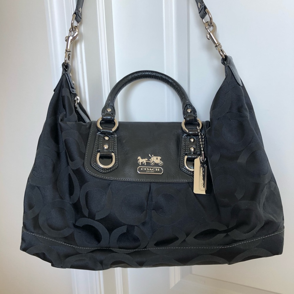 Coach Black Canvas Signature Purse